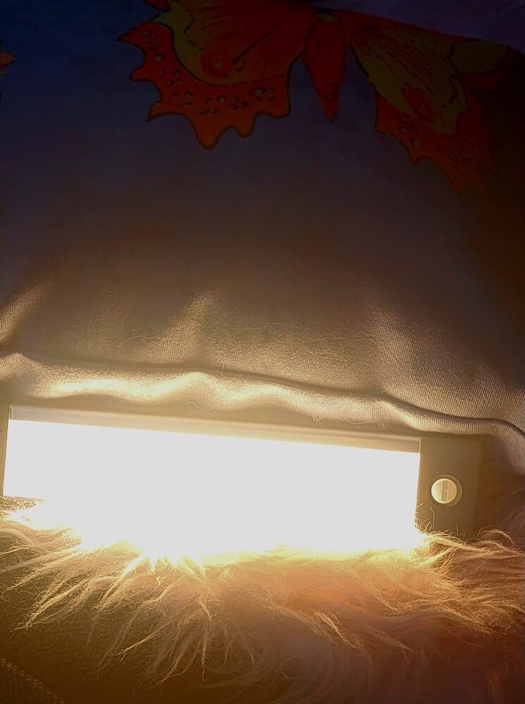 Light strip on in a dark room